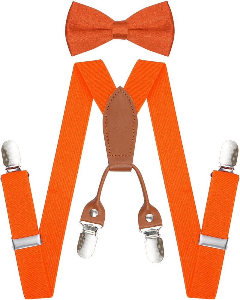 Topbuti Kids Boys Suspenders Bowtie Sets Adjustable Suspenders and Pre-tied Bow Tie with 4 Strong Metal Clips for Boys Girls - Image 1